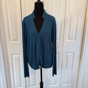 Elegant Teal Button Down Women's Shirt
